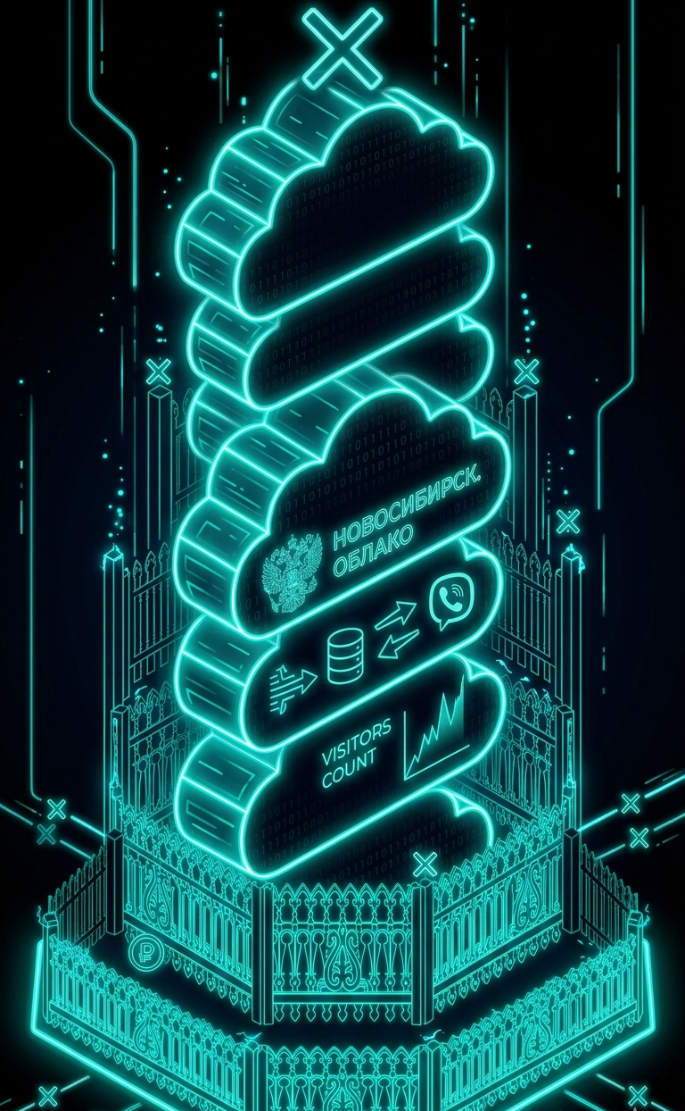 Glow-in-the-dark turquoise tech illustration, isometric vector art, Slavic cyberpunk aesthetic, neon circuit board style.